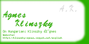agnes klinszky business card